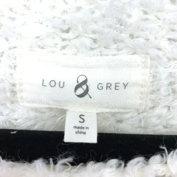 LOU & GREY Sweater Women's Size S Crewneck Pullover Fuzzy Long Sleeve Cream - Picture 5 of 6